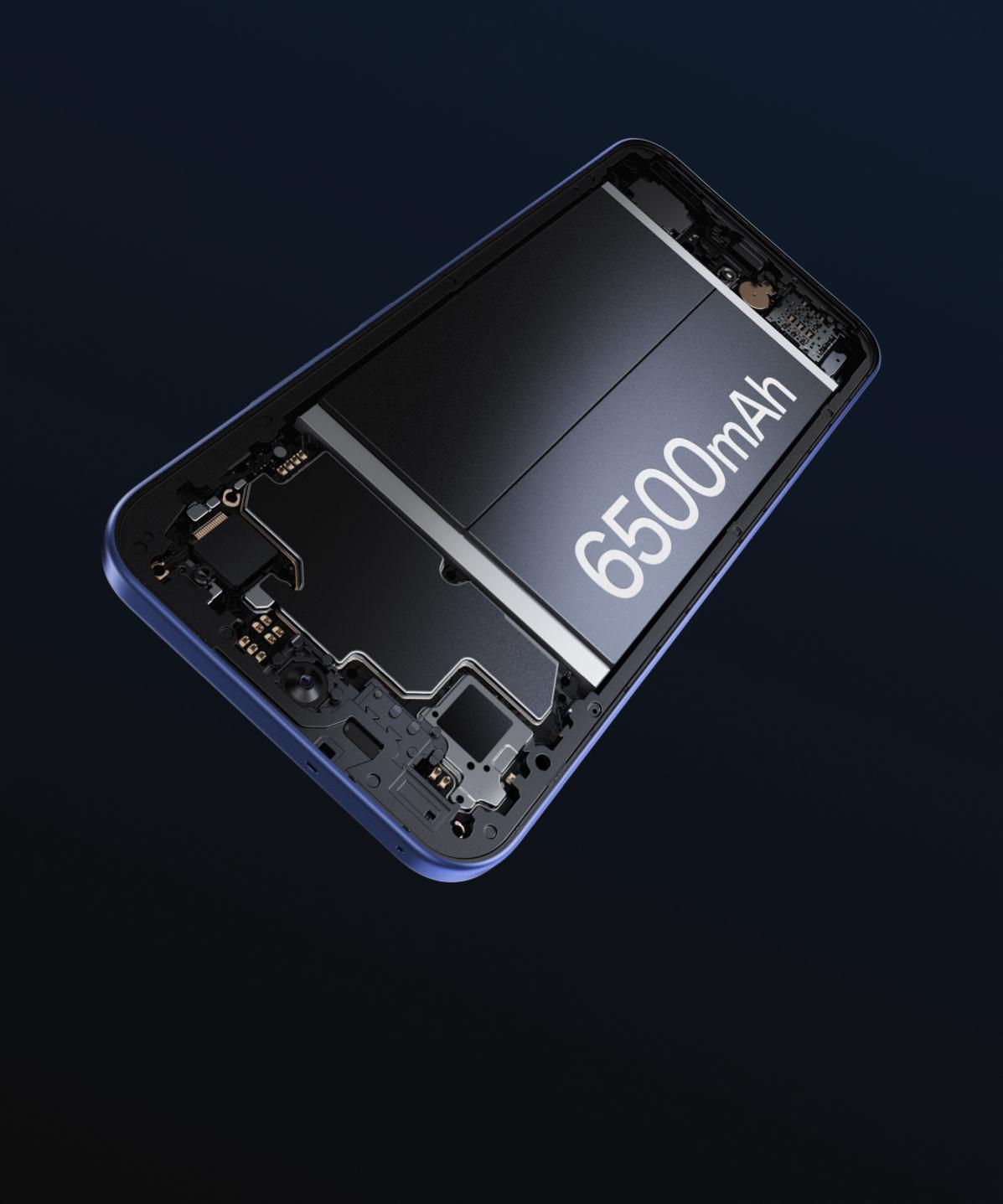 OPPO A6 Pro 5G opened to show the official 6500mAh Kenya battery cell